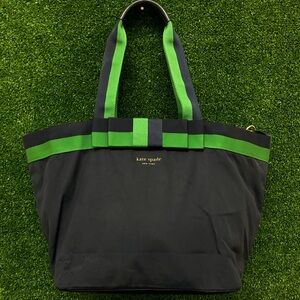 Kate Spade Black and Green tote Baby Bag
